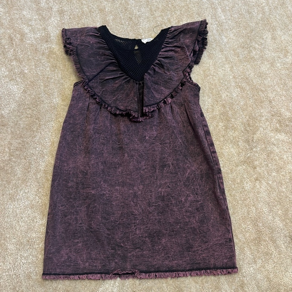 Girls purple acid wash Andorine dress - size 6